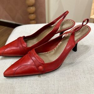 Brand new red sling back kitten pump!